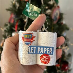 📌5/$25 Kurt Adler Novelty White Toilet Paper Christmas tree Ornament